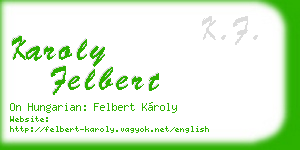 karoly felbert business card