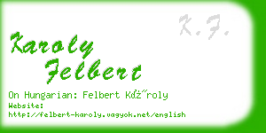 karoly felbert business card